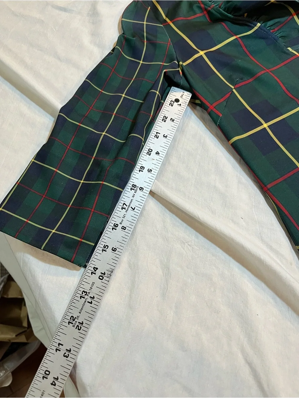 Gretchen Scott Green Plaid Cowl Neck Top size small - Picture 4 of 6